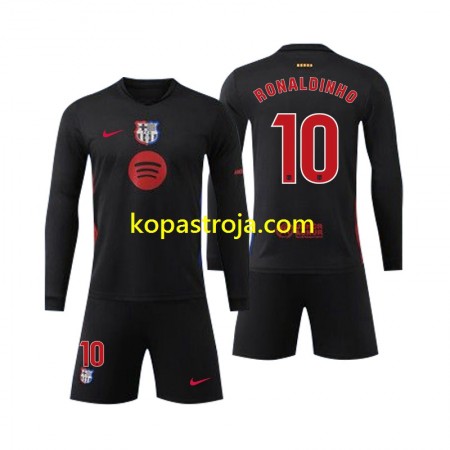 Billiga Fotbollströjor FC Barcelona Ronaldinho 10 Barn Borta tröja 2024/25 Långärmad